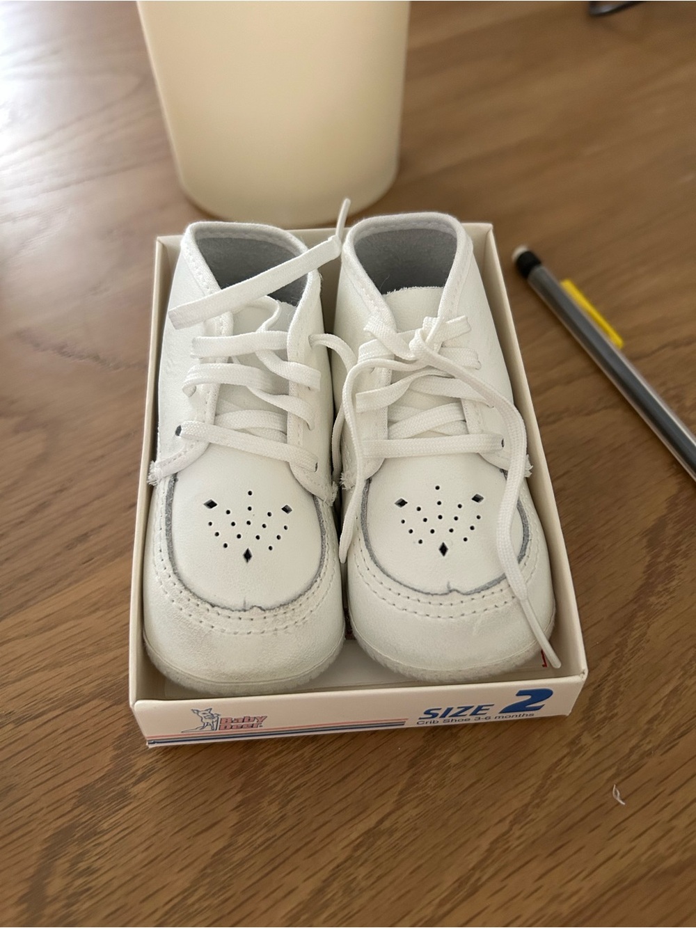 Baby Deer White Lace-Up Baby Walker Shoes